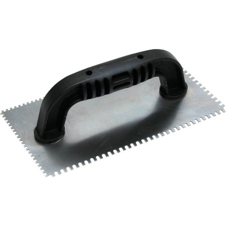 2PACK QLT 1/16 In. Square Notched & 1/16 In. U-Notched Trowel w/Black Handle