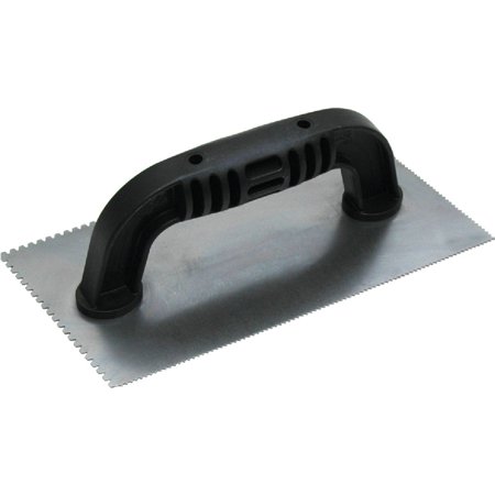 2PACK QLT 1/16 In. U-Notched & 3/32 In. Flat V-Notched Trowel w/Black Handle