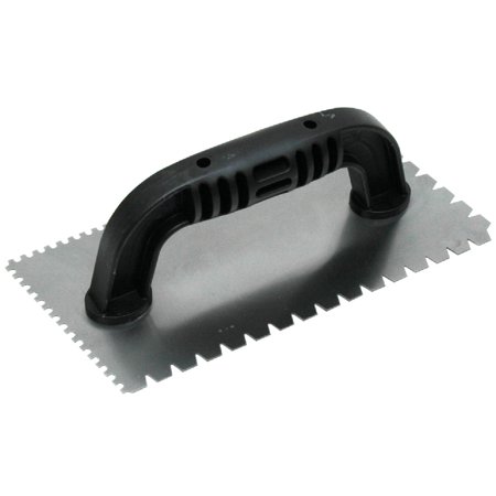 2PACK QLT 1/8 In. U-Notched & 3/16 In. Flat V-Notched Trowel w/Black Handle
