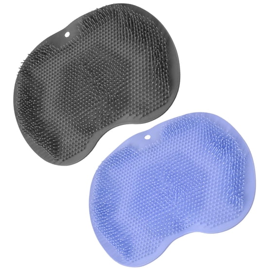 2PACK Shower Foot Scrubber Mat,Wall Mounted Back Scrubber Silicone Bath Massager Cushion Brush with Non-Slip Suction Cups,Foot Scrubber for Use in Shower for Improve Skin Exfoliation