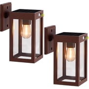 2PACK Solar Porch Lights Outdoor,Solar Wall Lights with 3 Lighting &Motion Sensor, Dusk to Dawn Sconce Lights Wall Mount,Exterior Wall Lantern Light Fixture for House, Garage,Patio,Shed