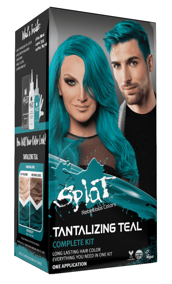 (2PACK) Splat Tantalizing Teal Hair Color Kit, Semi-Permanent Hair Dye "MANGO SIX B&M"