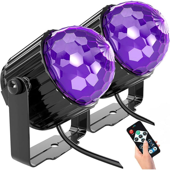 2PACK UV Black Light,Flood Light with Plug 6W LED,Neon Glow for Glow Party,Halloween, Fluorescent Poster,Body Paint, Aquarium,Glow in The Dark