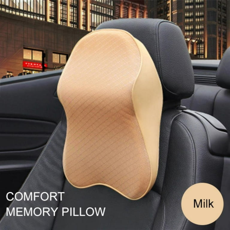 Tishijie Memory Foam Lumbar Support Pillow for Car - Mid/Lower Back Support Cushion for Car Seat (Black)