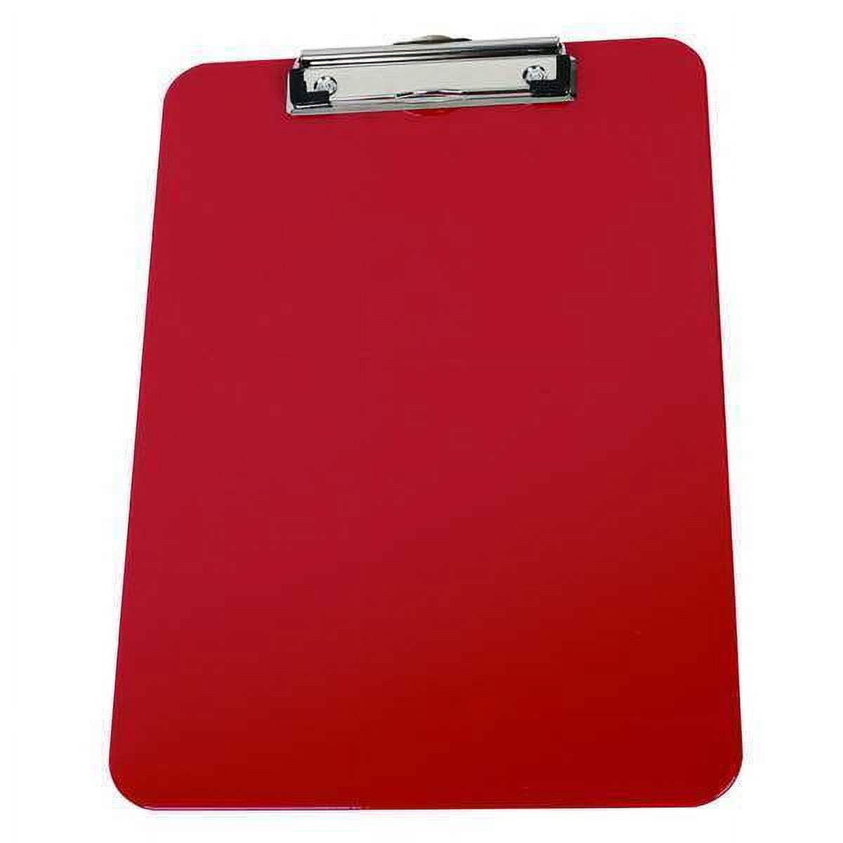 2PACK ZoroSelect 2LJX5 8-1/2" x 11" Plastic Clipboard, Red