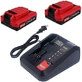 thumbnail image 1 of 2PACKS 20V 3.0Ah Lithium Battery and Charger Replacement for Porter Cable PCC685L PCC680L PCC681L PCC682L PCC685LP 20-Volt Max, 1 of 5
