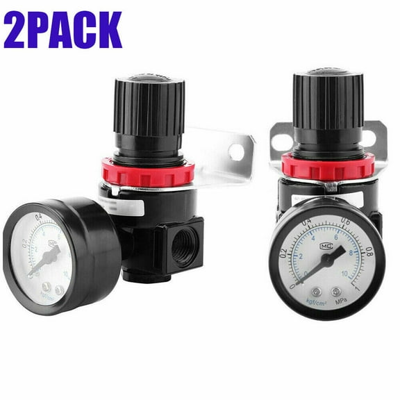 2PACKS AIR IN LINE COMPRESSOR PRESSURE REGULATOR MINI SERIES, 1/4" NPT