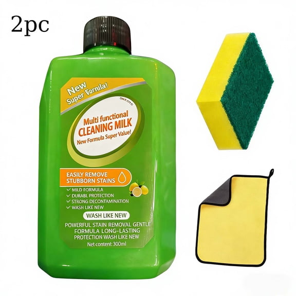 2PC 10.14 Fl Oz Cleaning Milk For Household Kitchen To Heavy Oil Stains Strong Oil Multi Purpose Cleaner Multi Functional Cleaner