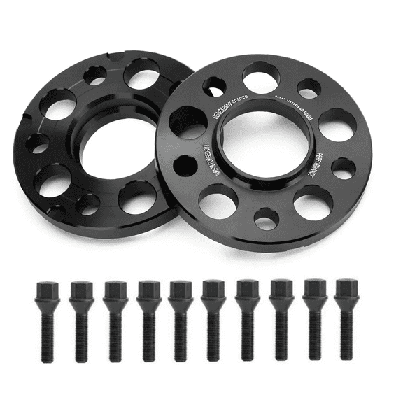 2PC 15mm 5x112 Hub Centric Wheel Spacer W/12X1.5 Cone Lug Bolt For Mercedes Benz