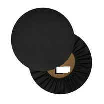 2PC 16in Round Bar Stool Cover Watedrproof Faux Leather Stool Slipcover Anti-Slip Round Seat Cover Black