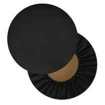 2PC 16in Round Bar Stool Cover Watedrproof Faux Leather Stool Slipcover Anti-Slip Round Seat Cover Coffee
