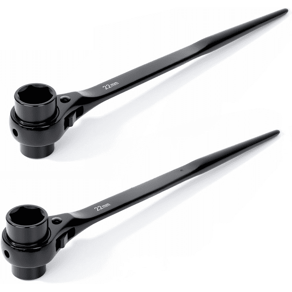2PC 19mm22mm Or 3/4"7/8" 6 Point Double Ended Socket Ratcheting Podger Scaffold Spud Wrench Black