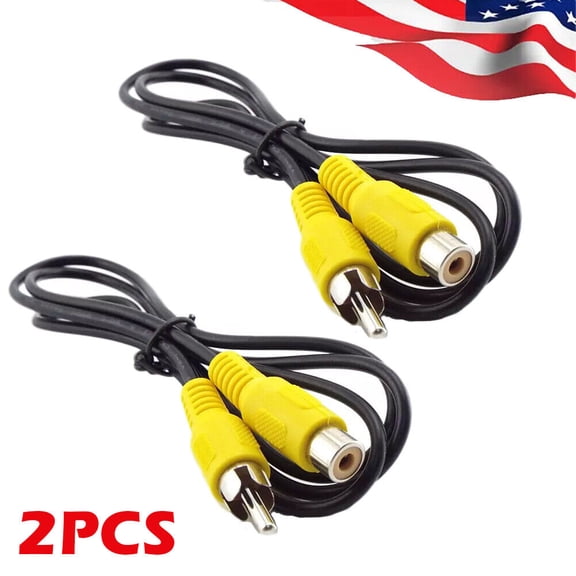 2PC 1M RCA Male to Female Plug Jack Audio Video Extension Cable Coaxial Cord