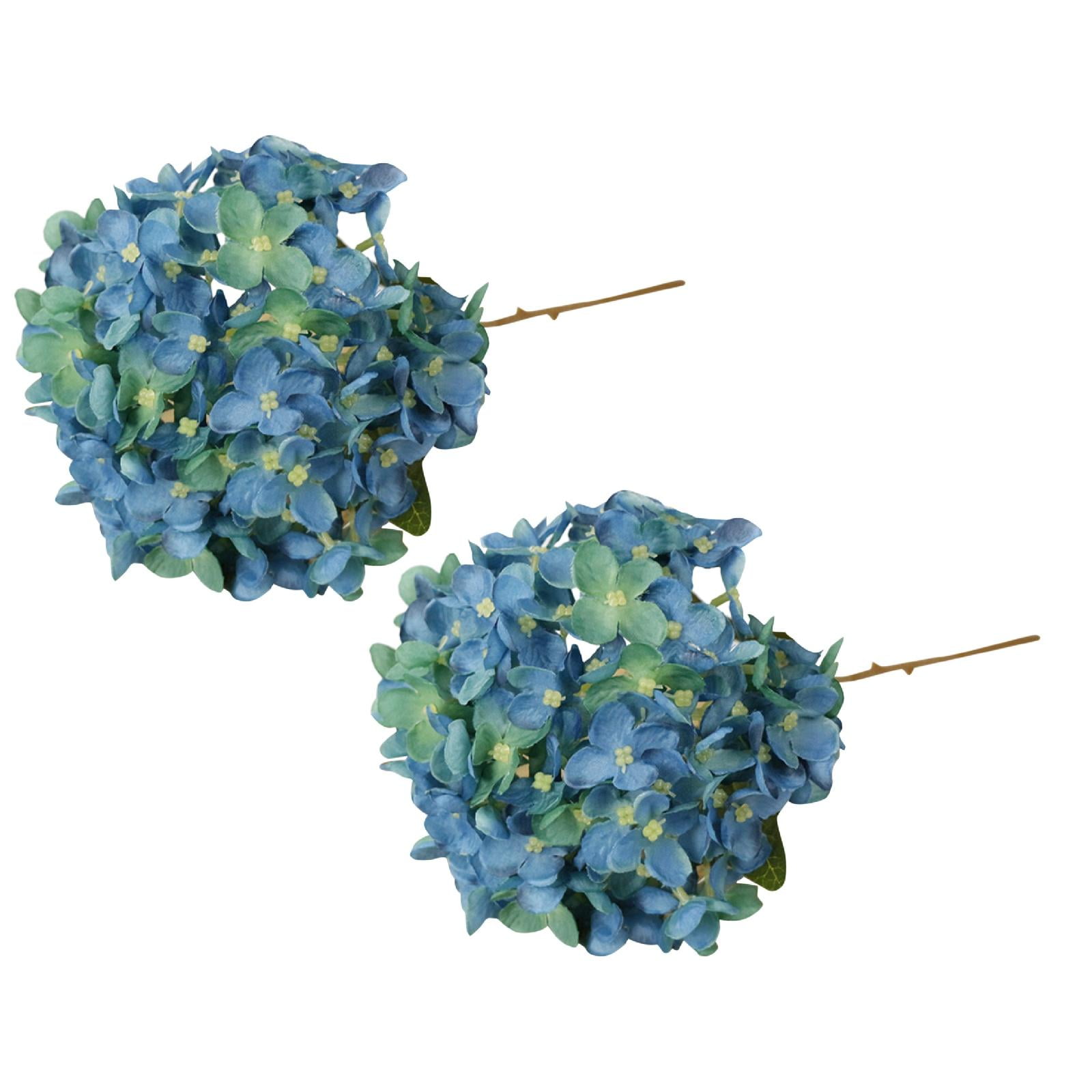 2PC 1PC Dark Blue Hydrangeas Artificial Flowers Bouquet Decoration
