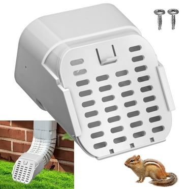 2PC 2"x3" Type-A Gutter Downspout Extensions, Removable Downspout Diverter, Gutter Splash Guard, Outlet Filter & Leaf Guard for Bottom of Downspouts(White)