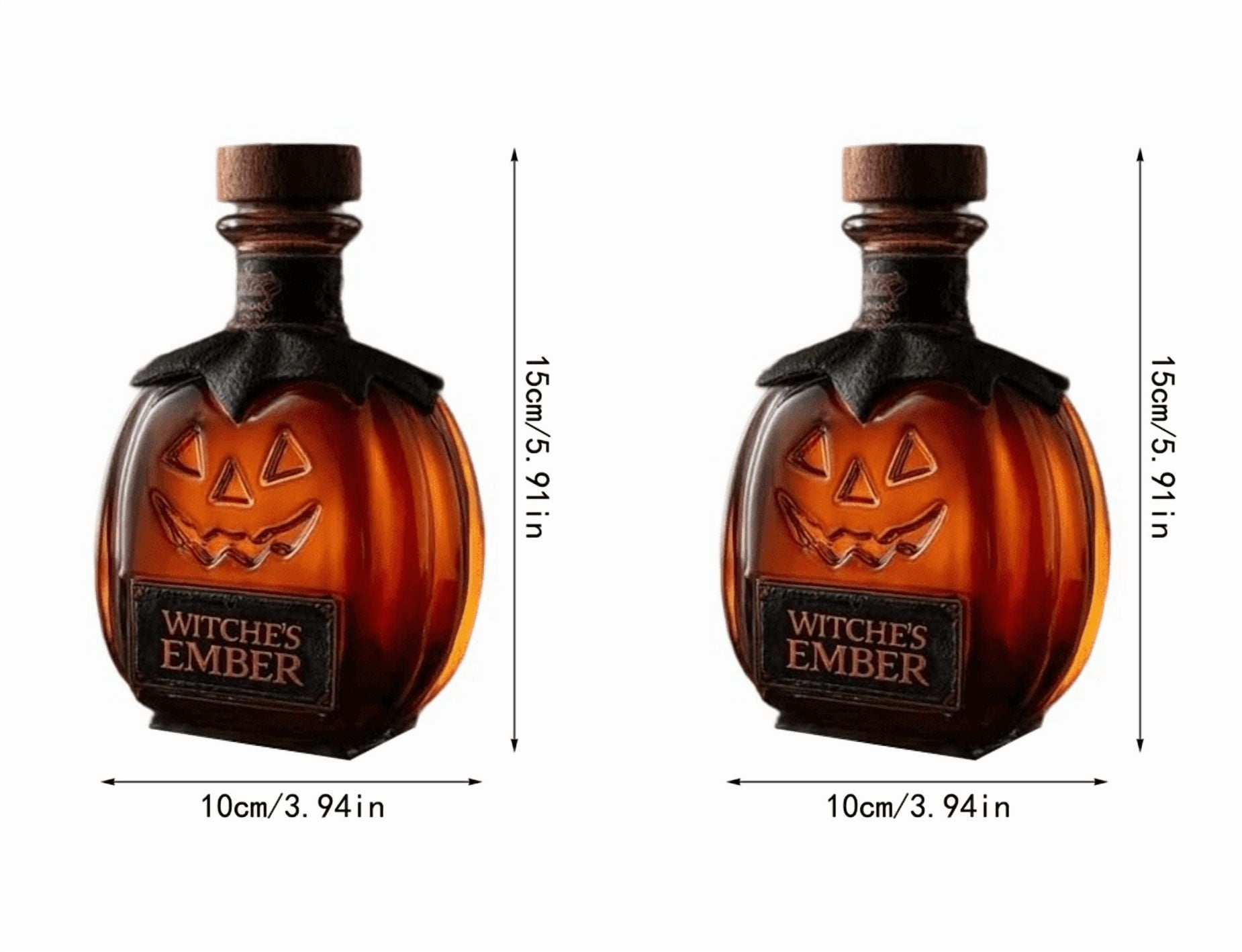 2PC 2025 Witche’s Ember – Halloween Jack-O' Pumpkin Glass Container ...