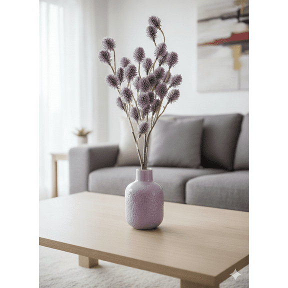 2PC 25" Purple Pine Flower Spray Faux Pine Blossom Stem for Home Dcor, Wreaths, Centerpieces, Floral Arrangements