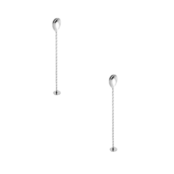 2PC 26Cm Long Bar Tool with Easy-To-Mix Central Stirrer, Long-Handled Bar Spoon, Stainless Steel Stirrer, and Rotating Rod