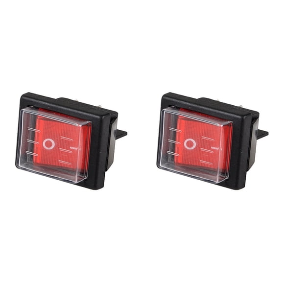 2PC 36X29Mm SPST 4 Pin Waterproof Boat Rocker Switch for Industrial Vacuum Cleaners with Waterproof Cover