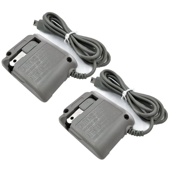 2PC 3Ds Charger - Compatible with Nintendo 3Ds, 3Ds/Dsi/2Ds Xl, 2Ds, Dsi, New 3Ds and 2Ds Xl - Replacement Power Cord for Nintendo Handheld Console, Universal 100V-240V ac Wall adapter Qideship