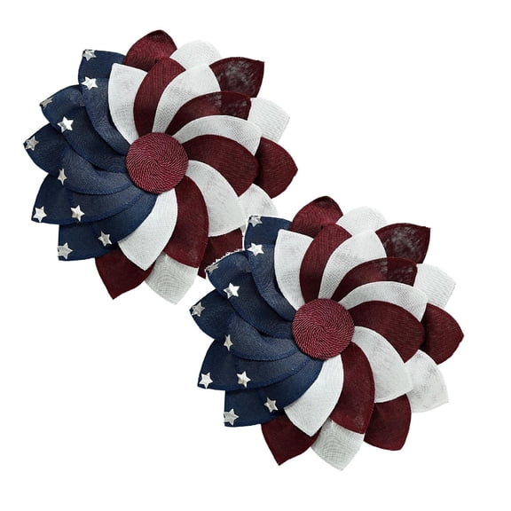 2PC 4th of July Wreath for Front Door, 18 in Patriotic Door Wreath Red White and Blue Wreath, Independence Day, American Flag Themed Front Door Decor, Star Floral Pride Wreath