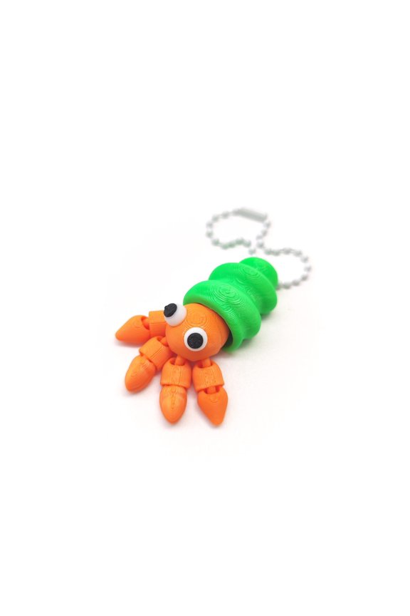 2PC 5.5CM 3D printed hermit crab key chain joint animal model ornament, bag pendant, cartoon pendant
