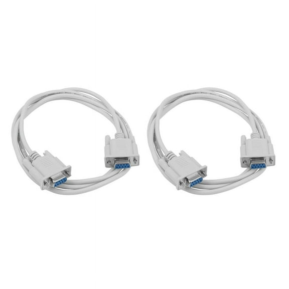 2PC 5Ft F / F Serial RS232 Null Modem Cable Female to Female DB9 FTA Connection 9 Pin Data Cable Converter PC