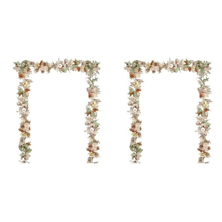 2PC 68" Fall Maple Garland,Artificial Autumn Vine for Thanksgiving, Wedding & Fireplace Decor,Orangex2