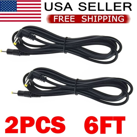 2PC 6ft DC Power 4.0/1.7mm Male to Male 4.0/1.7mm Connector Adapter Cable Lead
