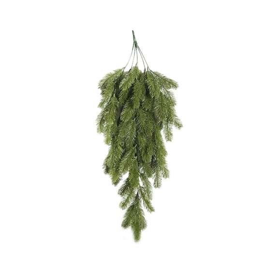 2PC 76CM Simulated Soft-Glue Norfolk Pine Needle Wall Hanging Christmas Tree Upside Down Vine Green Plant Holiday Decoration for Indoor Outdoor