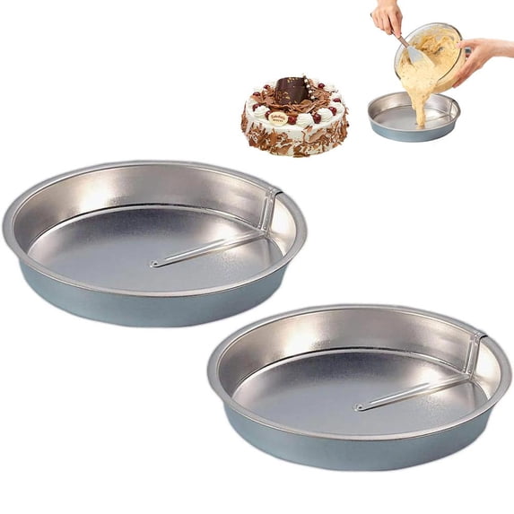 2PC 9 Inch Cake Tins,Quick Release Round Cake Pan with Easy-Open Lever,CakePan With Swivel ,Non-Stick Stainless Steel Baking Mold,Easy to Clean Baking Pans for Cheesecake,Chiffon,Birthday Cakes