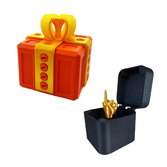 2PC Annoying Prank Box,Funny Gift Box for Money and Card Holder.large Gag Prank Case with Screws,Ideal for Birthday,Christmas,Red
