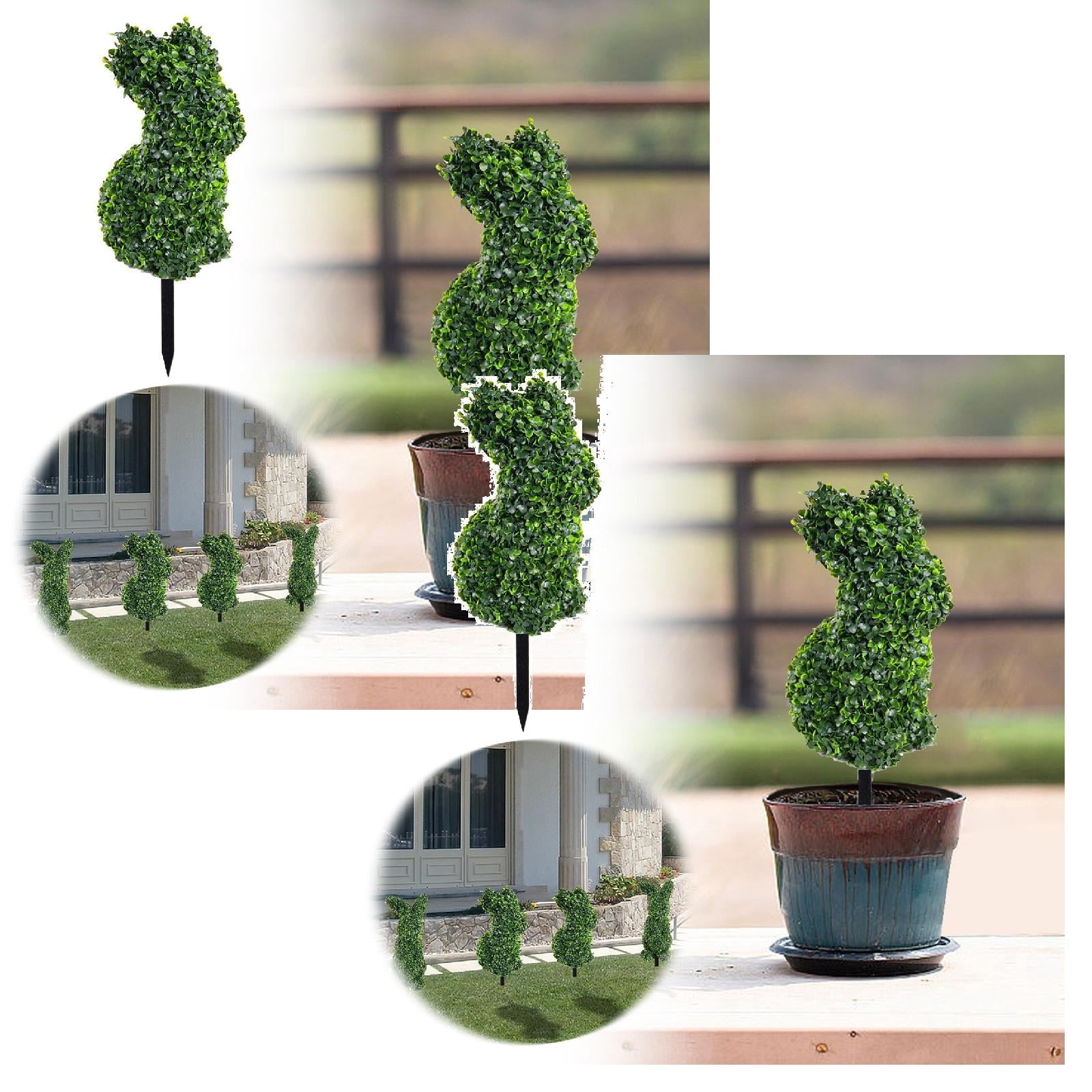 2PC Artificial Bunny Topiary Outdoor, Easter Bunny Topiaries, Rabbit ...