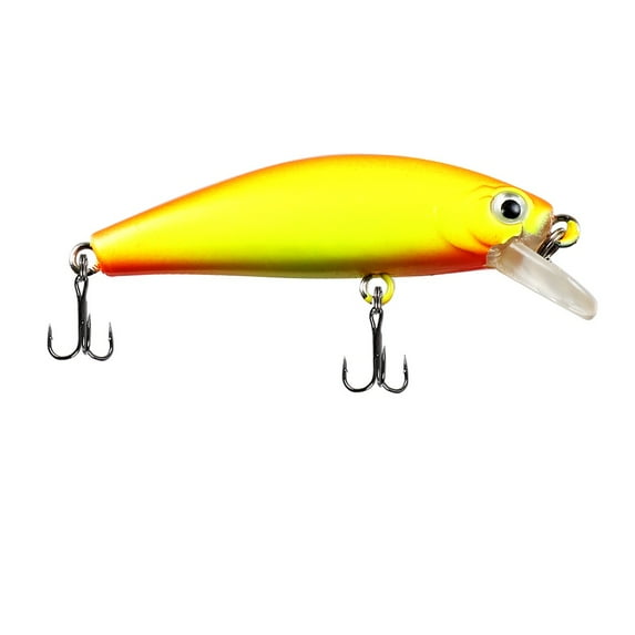 2PC Artificial Fishing Lure 6.5g/5cm Sinking Minnow Lure with 3D Laser Eyes Plastic with 2 Treble Hooks for all fish