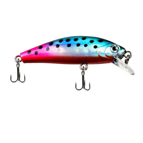2PC Artificial Fishing Lure 6.5g/5cm Sinking Minnow Lure with 3D Laser Eyes Plastic with 2 Treble Hooks for all fish