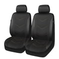 thumbnail image 1 of Ozark Trail Black Durable Leatherette & Durable Water Resistant Oxford Functional Front Car Seat Covers, Universal Fit for Cars Trucks and SUVs,2 pack, 1 of 8