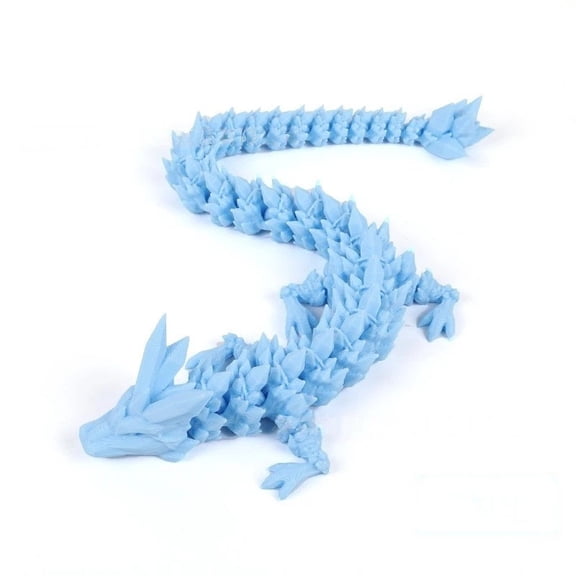 2PC( BLUE,GREEN ) 30CM 3D printed dragon figurines, articulated crystal gemstone dragon, diamond dragon figurine set, 3D animal figurines.