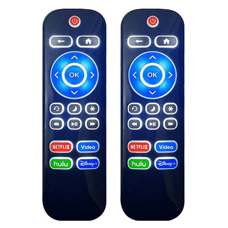 2PC Backlit Remote for Roku TV TCL/Hisense/Sharp/Philips/Onn/Element/Westinghouse