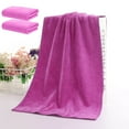 thumbnail image 1 of 2PC Bath Towels 14x27" Ultra Soft Towels Super Absorbent Quicker Dry Comfortable Bathroom Towels for School Hotel Home Gym Travel Camp Pool Beach,Bath Towels On Clearance Hot Pink, 1 of 6