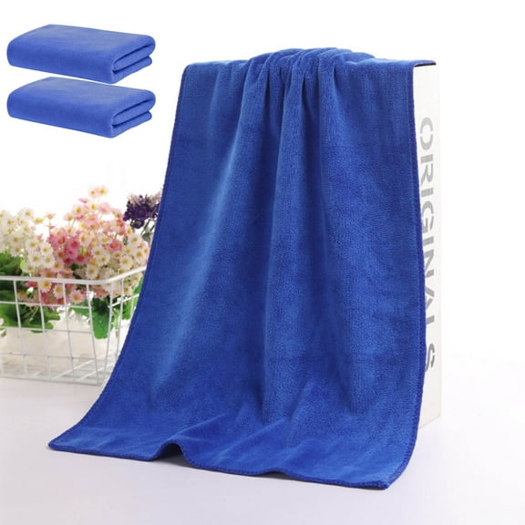 2PC Bath Towels 14x27" Ultra Soft Towels Super Absorbent Quicker Dry Comfortable Bathroom Towels for School Hotel Home Gym Travel Camp Pool Beach,Bath Towels On Clearance Blue