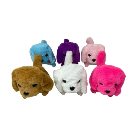 2PC Battery Operated Walking & Tail Wagging Plush Dog - Colors May Vary