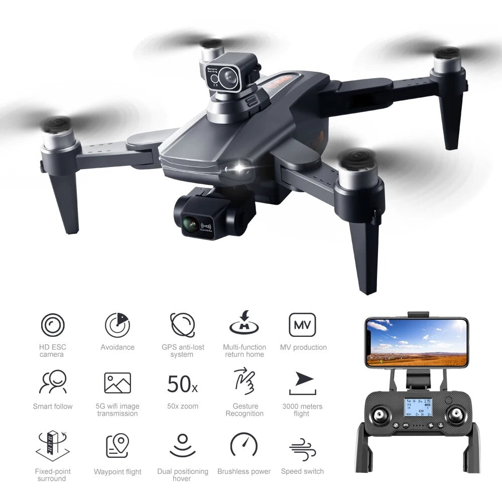 2PC Battery RG600 PRO Drone 4K HD Aerial Dual Camera Brushless Dron ...