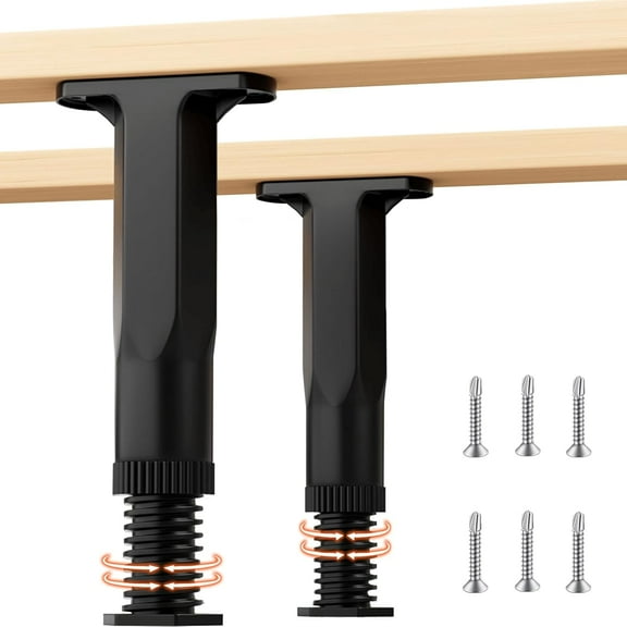 Bed Frame Support Legs 2PC, Universal 5.9-11 inch Slat Stabilizer Reinforcement, Black