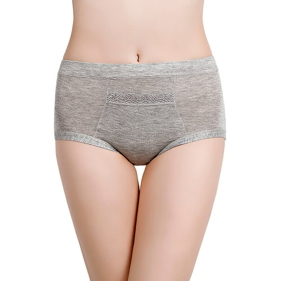 2PC Bikini Brief Underwear for Women Large Textile Pocket Menstruation Warm High Waist Anti Side Leakage Sanitary Physiological Pants Panties Saving on Clearance