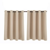 2PC Blackout Curtains for Bedroom,Short Curtains for Small Window,Black Out RV Bunk Panels, Kitchen Window Curtains Over Sink, Insulated Foam Lined Heavy Thick Grommet Window Curtain Panels