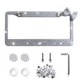 thumbnail image 1 of 2PC Bling License Plate Frames for Women,Bedazzled Diamond Sparkly Glitter Stainless Steel Car License Plate Holder with Screw Caps for Women, 1 of 7