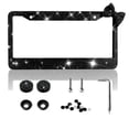 thumbnail image 1 of 2PC Bling License Plate Frames for Women,Bedazzled Diamond Sparkly Glitter Stainless Steel Car License Plate Holder with Screw Caps for Women, 1 of 7