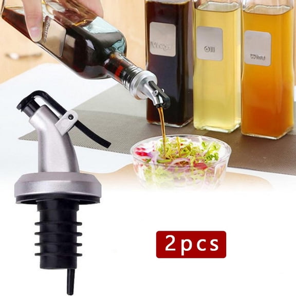 2PC Bottle Pourer Pour Spout Stopper Dispenser Liquid Flow Olive Wine Oil Nozzle
