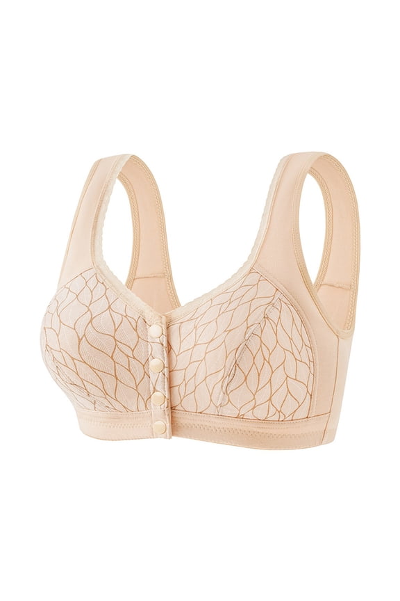 2PC Bras for Women Breathable without Steel Ring Gathering Adjusting Minimizer Bras for Women,Beige,38