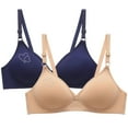 thumbnail image 1 of 2PC Bras for Women Seamless Wire Free Underwear Smooth Cups Full Coverage Lightly Lined Padding Comfort T-Shirt Bra, 1 of 6